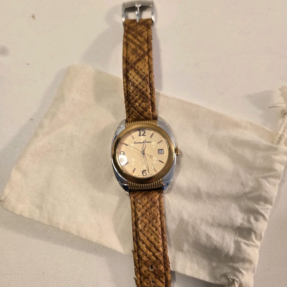 Mens Tommy Bahama Two Tone Quartz WATCH(TB1202 A126) New Battery